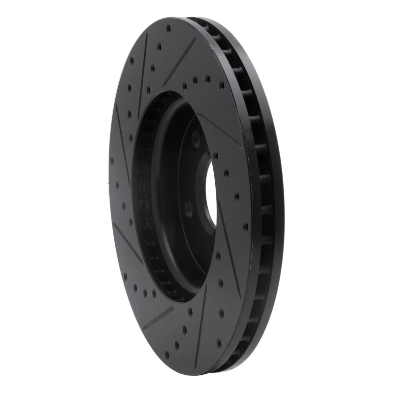 Buick Allure Brake Rotor (1) - Front Right - R1 Concepts - Drilled & Slotted - Black - `10-`25